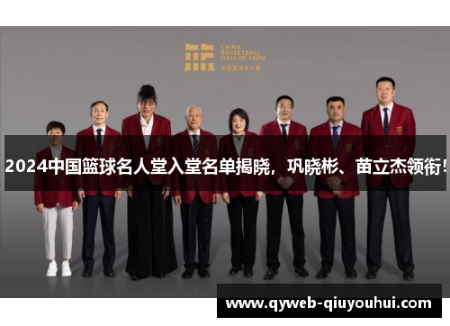 2024中国篮球名人堂入堂名单揭晓，巩晓彬、苗立杰领衔！